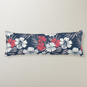 Tropical Pink and Navy Floral Body Pillow