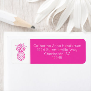 Tropical Pink and White Pineapple Personalized