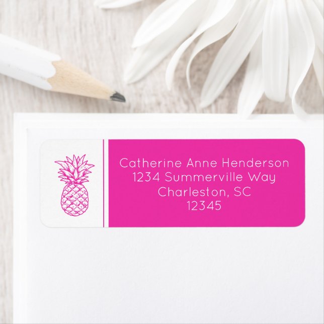 Tropical Pink and White Pineapple Personalized (Insitu)