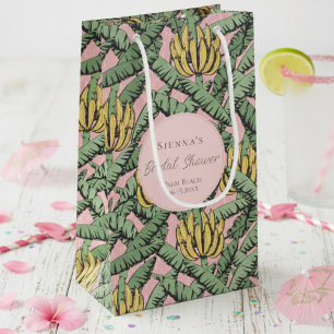 Tropical Pink and Yellow Banana Bachelorette Party Small Gift Bag
