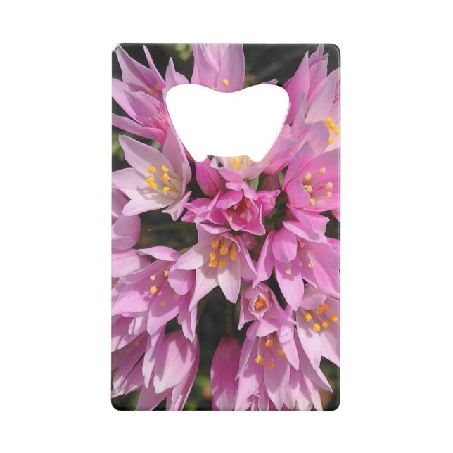 Tropical Pink and Yellow Flowers Wallet Bottle Opener (Front)