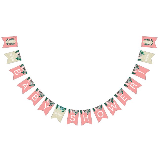 Tropical Pink Baby On Board  Bunting Flags (All)