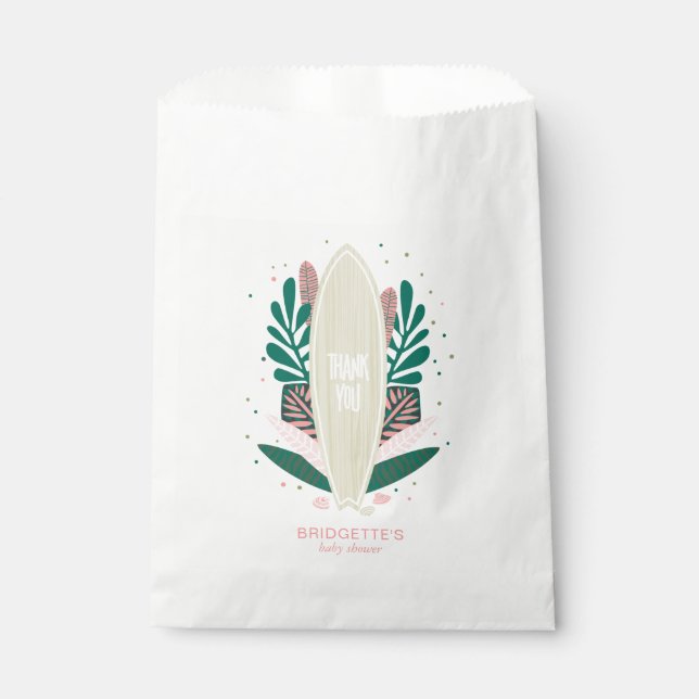  Tropical Pink Baby On Board  Favour Bag (Front)