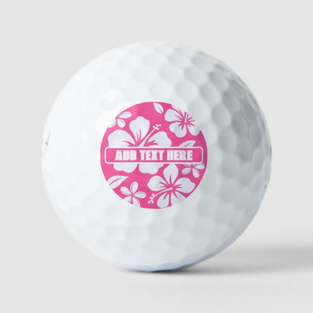 Tropical Pink Beach Flowers Golf Balls (Front)