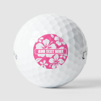 Tropical Pink Beach Flowers Golf Balls