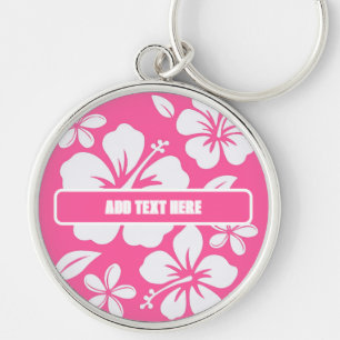 Tropical Pink Beach Flowers Keychain