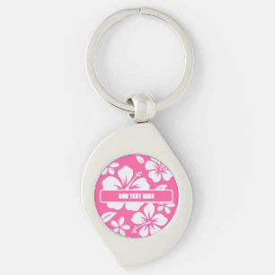 Tropical Pink Beach Flowers Keychain