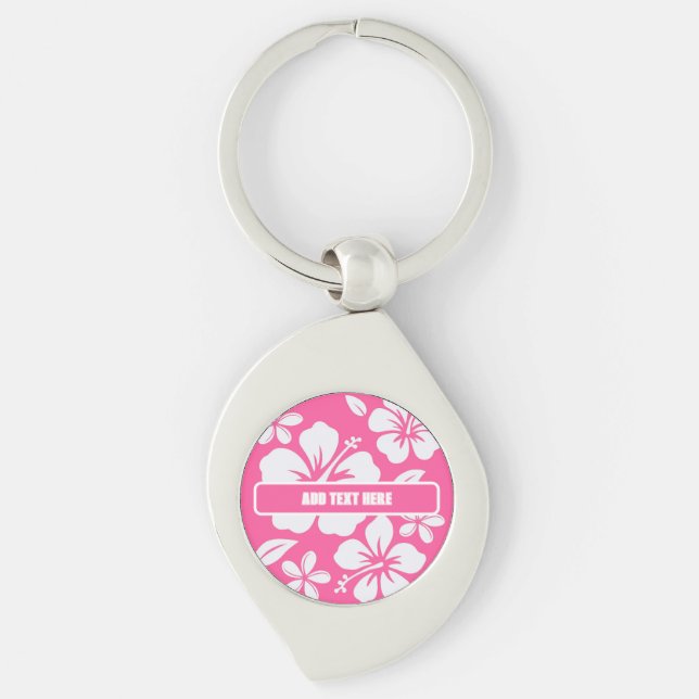 Tropical Pink Beach Flowers Keychain (Front)