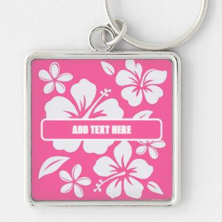 Tropical Pink Beach Flowers Keychain