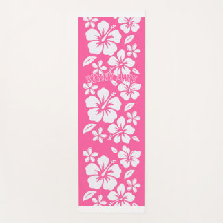 Tropical Pink Beach Flowers Yoga Mat