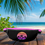 Tropical Pink Black Palm Trees Custom Girls Trip Fanny Pack<br><div class="desc">Cool hot pink and black palm tree fanny pack for a girls trip to a tropical island. Features beautiful palm trees in front of a pretty pink beach sunset. Perfect custom bags for your cruise or summer trip to the sea.</div>
