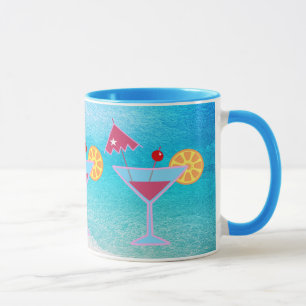 Tropical Pink & Blue Cocktail Abstract Sea Mug