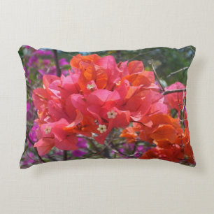 Tropical Pink Bougainvillea Decorative Pillow