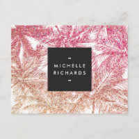 Tropical Pink/Bronze Glitter Palms