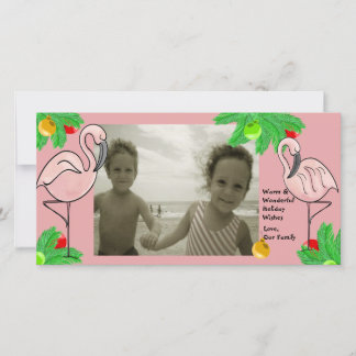 Tropical Pink Christmas/ Photo Greeting Card