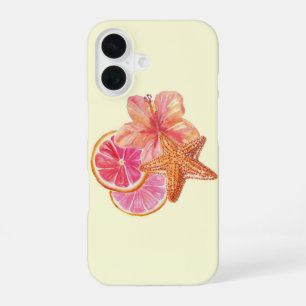 Tropical Pink Citrus Art iPhone 16 Case