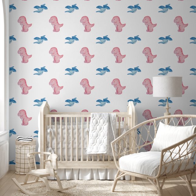  Tropical Pink Dinosaur Adventure Wallpaper (Kids)