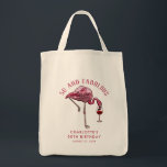 Tropical Pink Flamingo 50th Birthday Novelty Swag Tote Bag<br><div class="desc">Cute personalized 50th birthday party flamingo gag tote bag. Add your name and message by clicking on the "Personalize" button to create a unique party swag for your celebration. Makes a perfect keepsake for guests to remember this special milestone.</div>