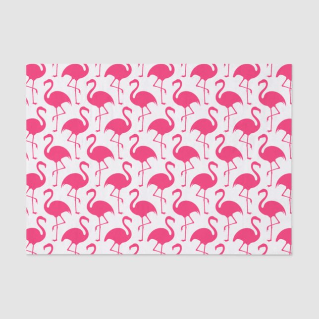 Tropical Pink Flamingo Beach Theme Tissue Paper (Front)