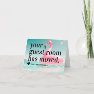 Tropical Pink Flamingo Change of Address Moving An Announcement