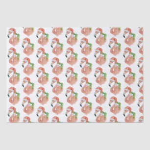 Tropical Pink Flamingo Christmas Santa Hat Tissue Paper