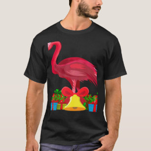 Tropical Pink Flamingo Christmas with Decorations T-Shirt