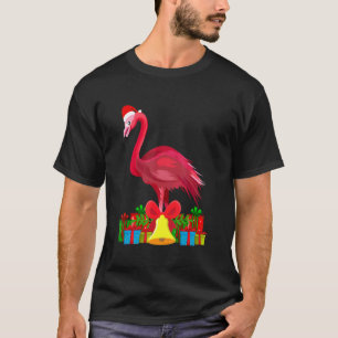Tropical Pink Flamingo Christmas with Decorations T-Shirt