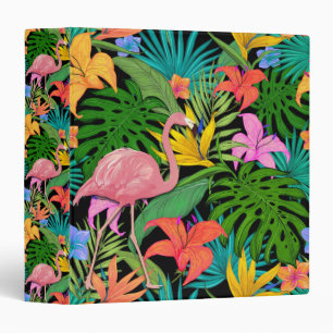 Tropical Pink Flamingo Exotic Foliage Binder