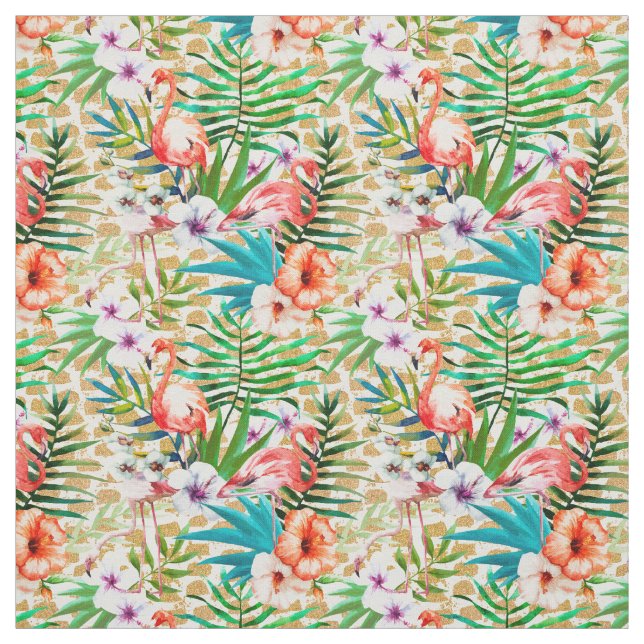 Tropical Pink Flamingo Fabric (Swatch)
