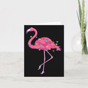 Tropical Pink Flamingo Hawaii Summer Xmas Christma Card