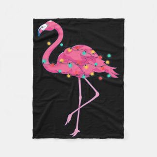 Tropical Pink Flamingo Hawaii Summer Xmas Christma Fleece Blanket