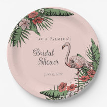 Tropical Pink Flamingo Hibiscus Bridal Shower