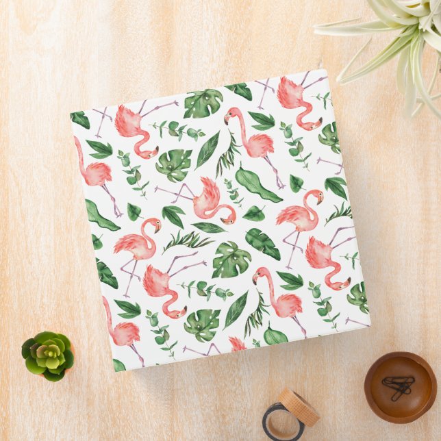 Tropical Pink Flamingo Pattern v2 Binder (In Situ)