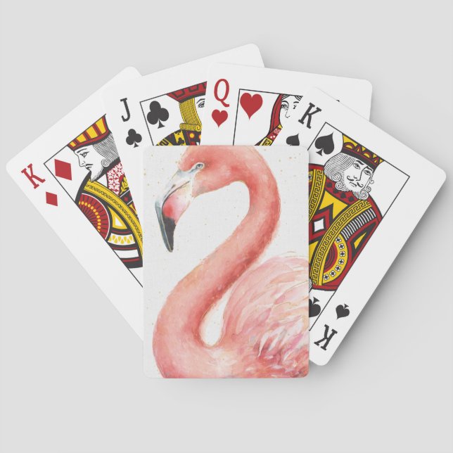 Tropical | Pink Flamingo Playing Cards (Back)