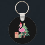 Tropical Pink Flamingo Summer Vacation Christmas I Keychain<br><div class="desc">Tropical Pink Flamingo Summer Vacation Christmas In July</div>