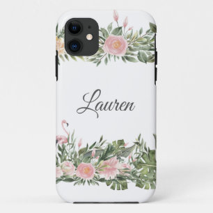 Tropical Pink Flamingo Watercolor Cell Phone Case
