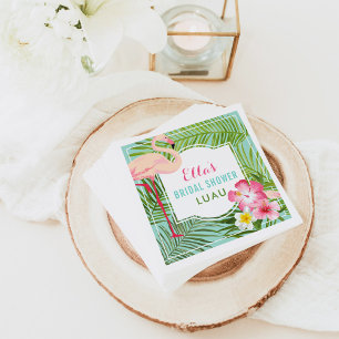 Tropical Pink Flamingo Wedding Bridal Shower Luau Napkin