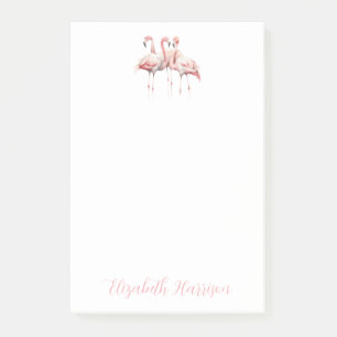 Tropical Pink Flamingos Personalized Post-it Notes