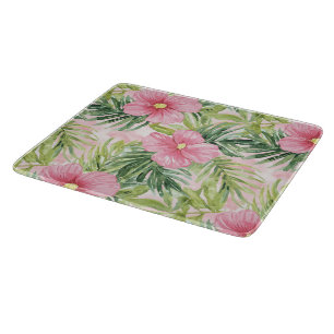 Tropical Pink Flowers   Cutting Board