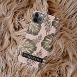 Tropical Pink & Gold Palm Leaves Pattern & Name   iPhone 11Pro Max Case<br><div class="desc">The Tropical Pink & Gold Palm Leaves pattern features a vibrant and exotic design inspired by tropical aesthetics. The colour scheme revolves around shades of pink and gold, creating a luxurious and stylish look. The pattern consists of palm leaves rendered in a variety of sizes and orientations, evoking a sense...</div>