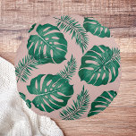 Tropical Pink & Green Palm Leaves Seamless Pattern Round Pillow<br><div class="desc">The Tropical Pink & Green Palm Leaves Seamless Pattern is a vibrant and lively design featuring an assortment of pink and green palm leaves arranged in a repeating pattern. The pattern has a seamless layout, meaning that the edges of the design blend together seamlessly to create a continuous and uninterrupted...</div>