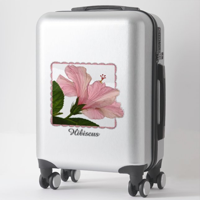 Tropical Pink Hibiscus Floral Photography | Name (Suitcase)