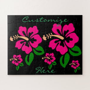Tropical Pink Hibiscus Flower Thunder_Cove Jigsaw Puzzle