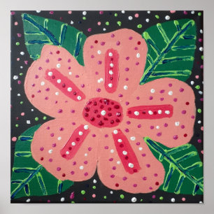 Tropical Pink Hibiscus Poster