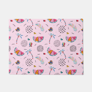 Tropical Pink Memphis Style Pattern Doormat