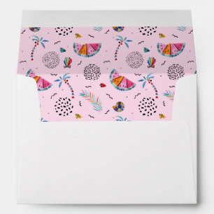 Tropical Pink Memphis Style Pattern Envelope