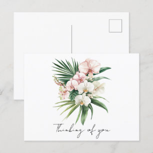 Tropical Pink Orchid Flowers Postcard