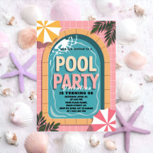 Tropical Pink Palm Springs Pool Party Birthday