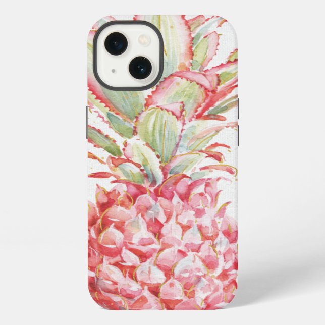 Tropical | Pink Pineapple iPhone Case (Back)