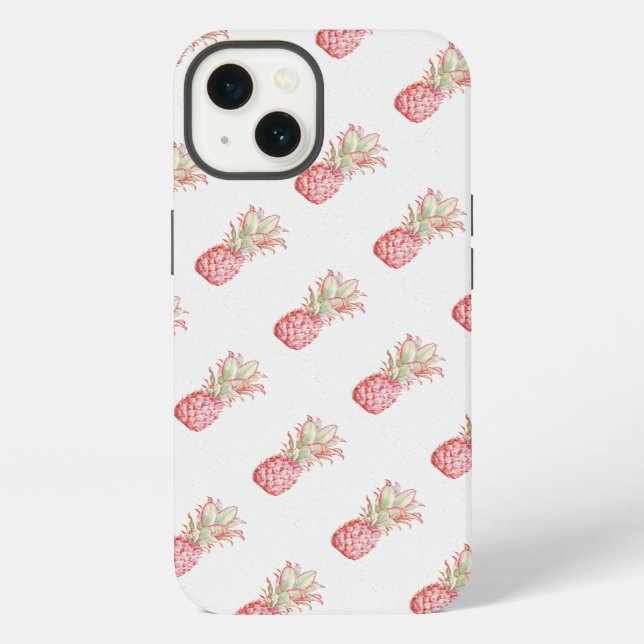 Tropical | Pink Pineapple iPhone Case (Back)